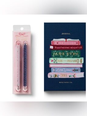 Rifle Paper Co Book Club Journal + Gel Pen Set Literary Gift NWT